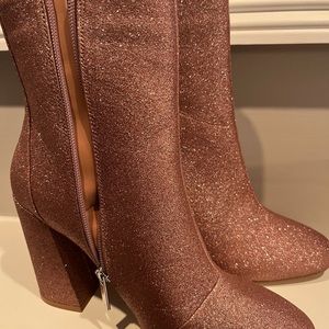TopShop Pink Shimmer Boots, Size 10.5